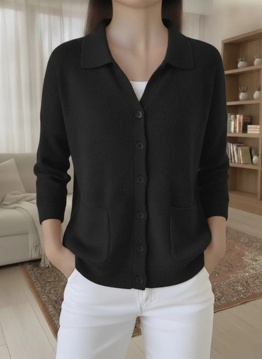 Knitted cardigan button women&
