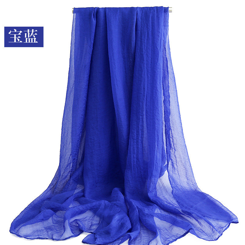 Candy Summer New Sun Protection Shawl Chiffon Imitation Silk Scarf Seaside Beach Towel Solid Color Silk Scarf Scarf Wholesale