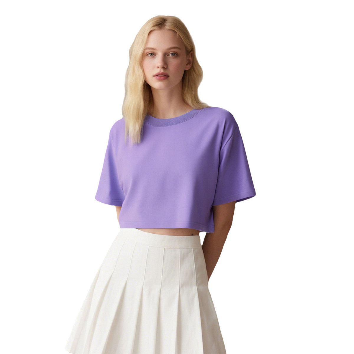 Short crop loose top women&