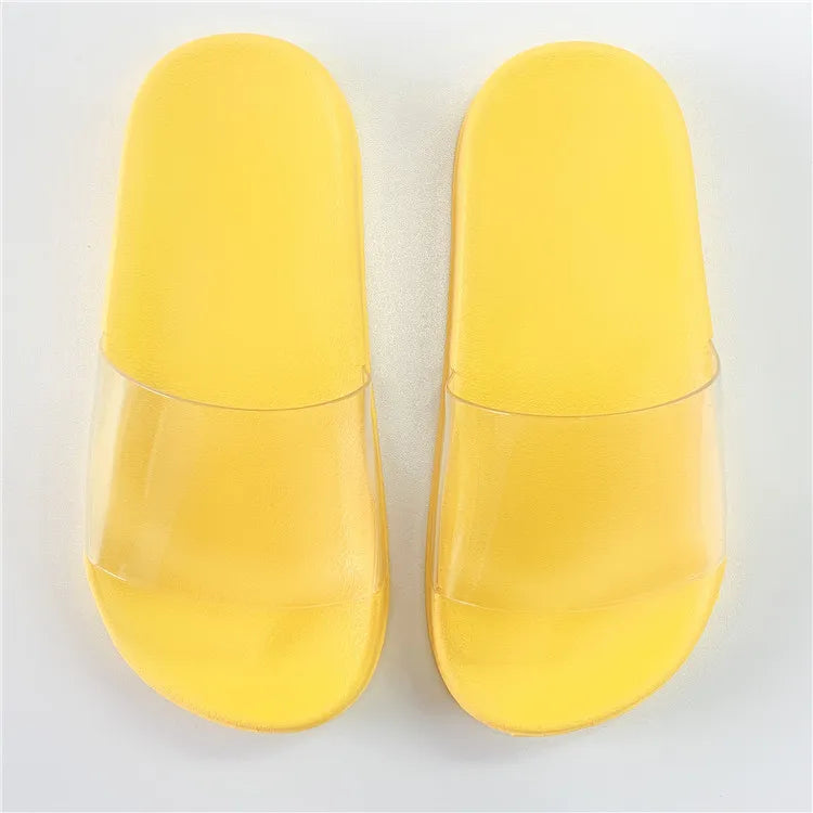 Wholesale Slide Sandals Lady Men Transparent Non slip Slipper Custom Personal logo clear Flip Flops Beach Women Sliders