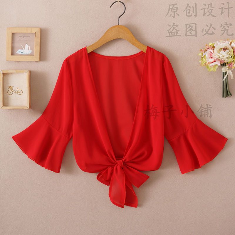 2025 Summer Sunscreen Clothing Chiffon Small Shawl Jacket Women&
