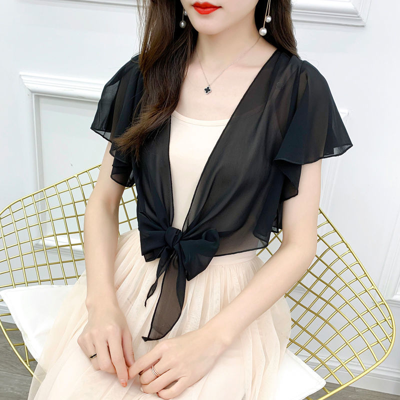 2025 Summer Sunscreen Clothing Chiffon Small Shawl Jacket Women&