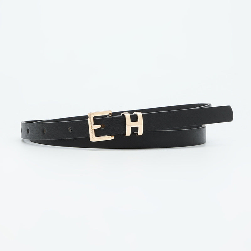 New Foreign Trade Hot-Selling I-Buckle Thin Belt for Women, Fashionable, High-End, Versatile Dress, Suit Decorative Belt