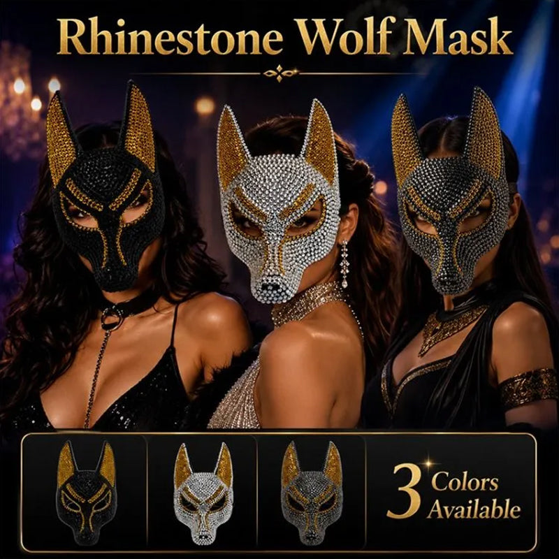 Sparkly Anubis Mask, Rhinestone Egyptian God Mask for Halloween &amp; Masquerade Party
