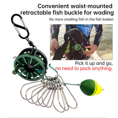 Stainless Steel Fishing Clip with Floats, 8 Clips Live Bait Hook Holder for Reel, Portable Fishing Tackle Tool