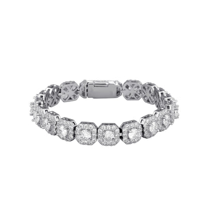 Fashion Trendy Ice Sugar Chain Cuban Chain Ice Sugar Link 5A Zircon Tennis Bracelet Flip Cover Men&