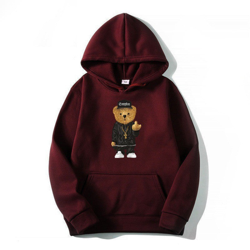 Hooded Jacket with Printed Pattern, Casual Sportswear Sweatshirt for Men and Women