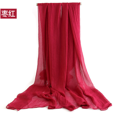 Candy Summer New Sun Protection Shawl Chiffon Imitation Silk Scarf Seaside Beach Towel Solid Color Silk Scarf Scarf Wholesale