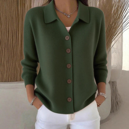 Knitted cardigan button women&