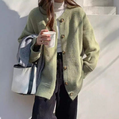 Sweater for Women, Loose Oversized Mid-Length Solid Color Open Front Coat