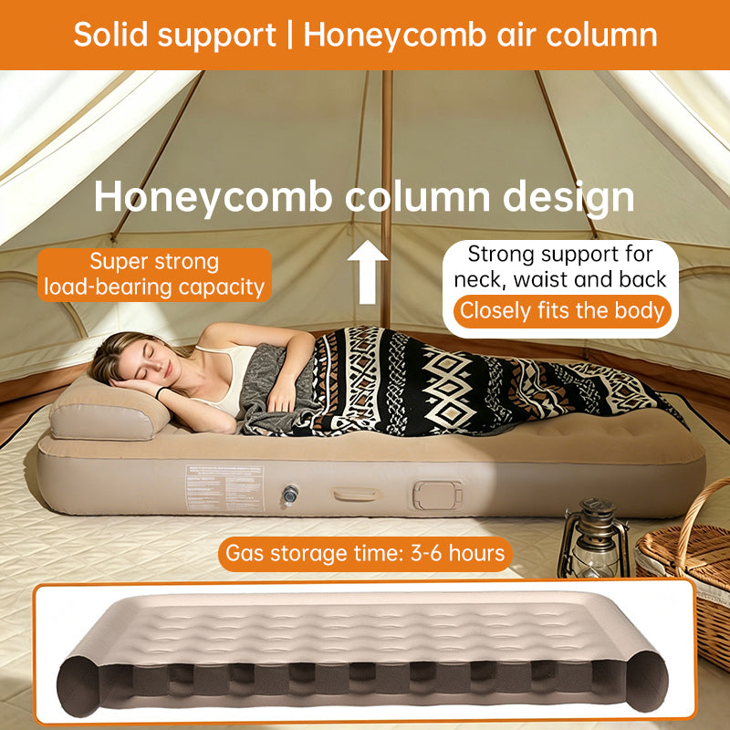 One-Touch Self-Inflating Air Mattress with Built-in Pump – Portable, Moisture-Resistant Camping &amp; Travel Air Bed