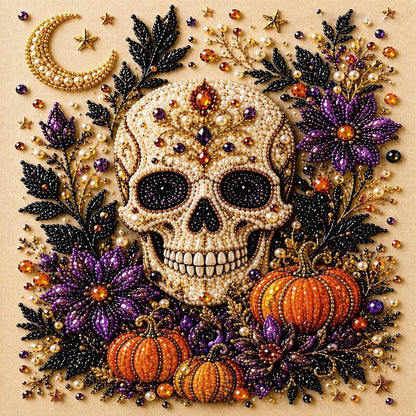 Spooky Ghost Diamond Art Kit, Halloween DIY Wall Decor for Adults &amp; Beginners, Full Drill Gem Painting
