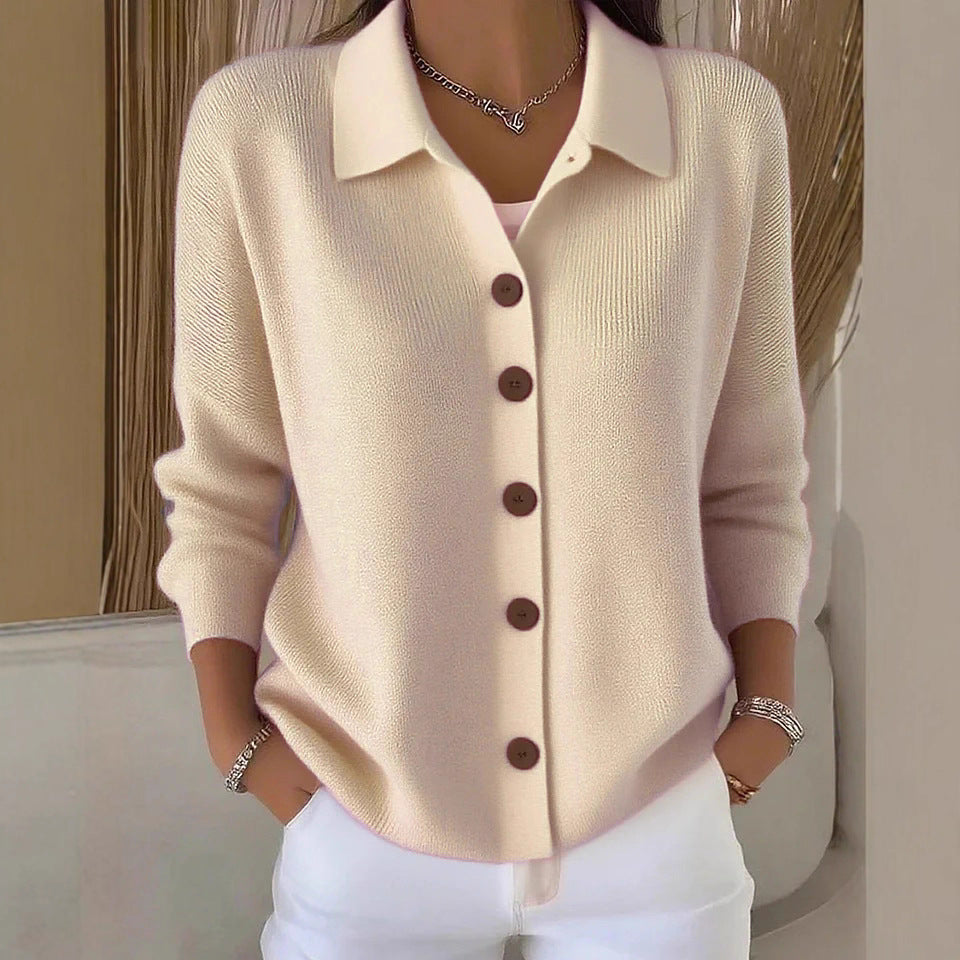 Knitted cardigan button women&
