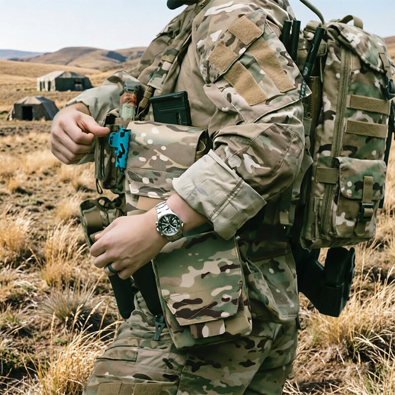 Tactical Laser Cut MOLLE Admin Pouch, Multi-Use Utility Bag for 5.56 &amp; 9mm Mag Storage, First Aid &amp; EDC Organizer