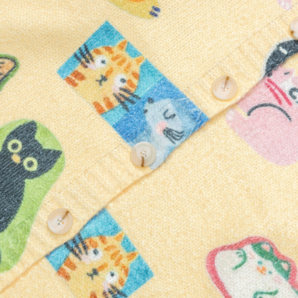 Cartoon digital full print cardigan sweater