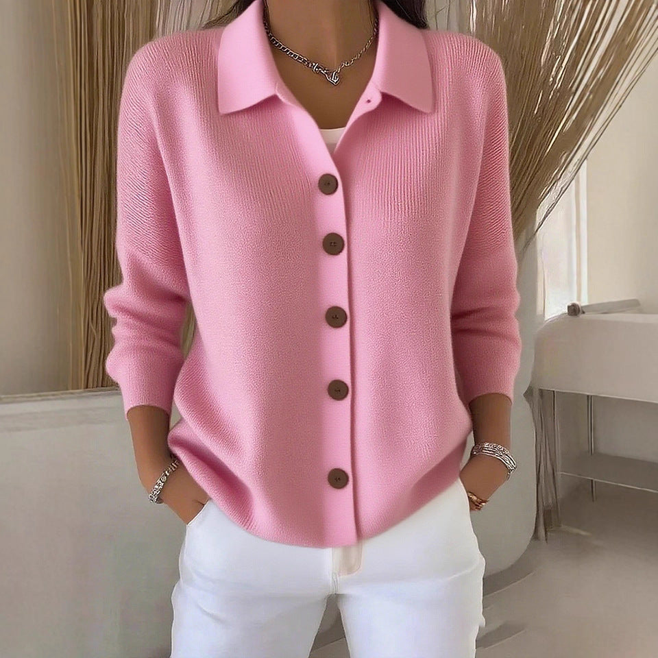 Knitted cardigan button women&