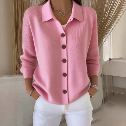 Knitted cardigan button women&