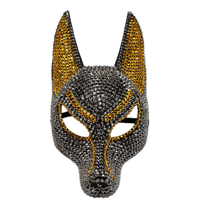 Sparkly Anubis Mask, Rhinestone Egyptian God Mask for Halloween &amp; Masquerade Party