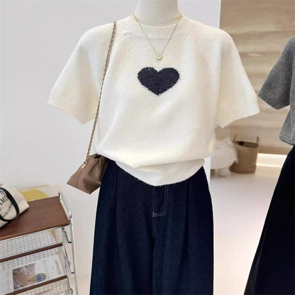 Love short sleeved knitted t-shirt French style