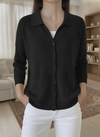 Knitted cardigan button women&