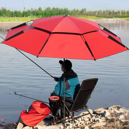 6.6FT Double Canopy Beach Umbrella – UV Protective, Waterproof Sun Shade for Garden, Camping &amp; Fishing