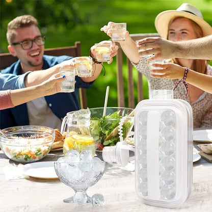 2-in-1 Portable Folding Ice Ball Maker Bottle, Silicone Freezer Ice Mold &amp; Water Bottle for Cocktails, Travel, Gym