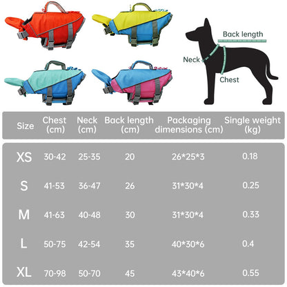 Adjustable Dog Life Vest with Reflective Stripes – High Buoyancy, Breathable Safety Jacket for Water Sports &amp; Swimming