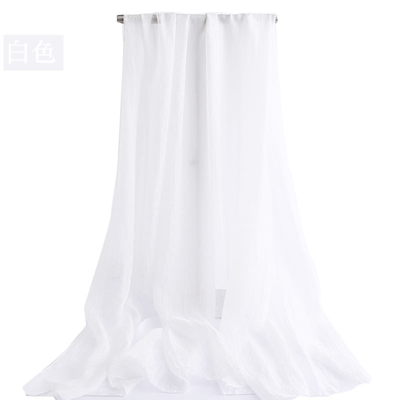 Candy Summer New Sun Protection Shawl Chiffon Imitation Silk Scarf Seaside Beach Towel Solid Color Silk Scarf Scarf Wholesale