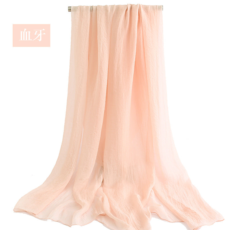 Candy Summer New Sun Protection Shawl Chiffon Imitation Silk Scarf Seaside Beach Towel Solid Color Silk Scarf Scarf Wholesale