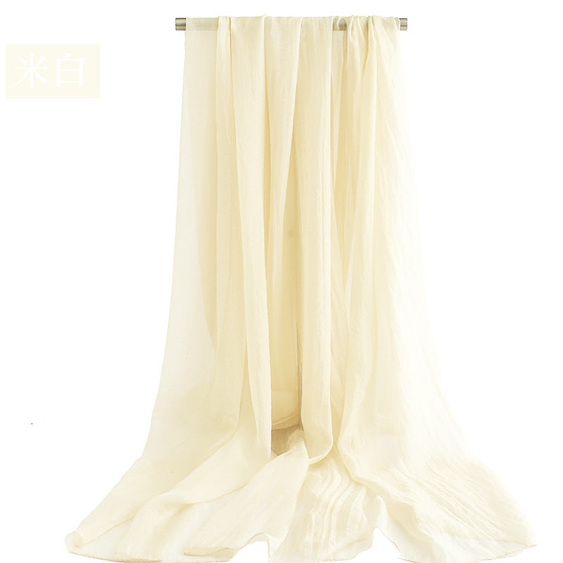 Candy Summer New Sun Protection Shawl Chiffon Imitation Silk Scarf Seaside Beach Towel Solid Color Silk Scarf Scarf Wholesale