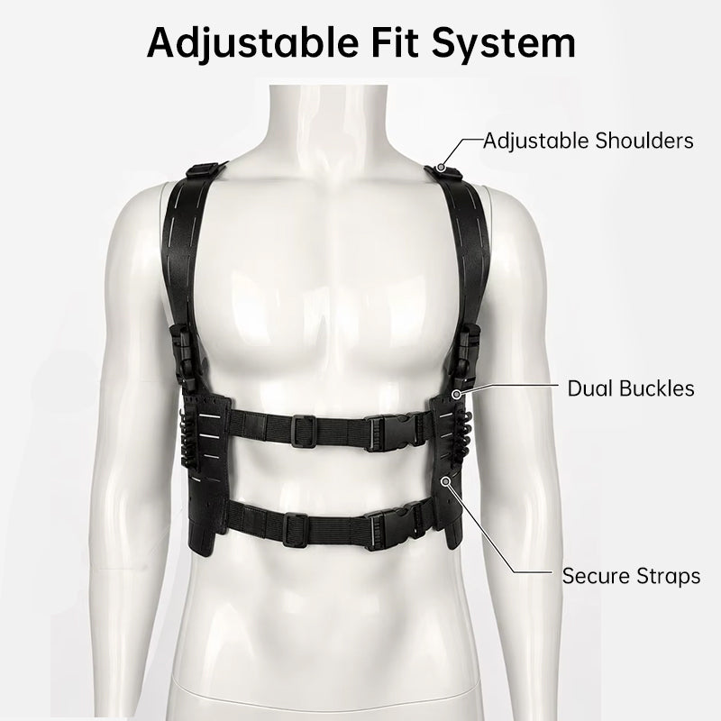 Tactical Shoulder Harness for Airsoft &amp; Cosplay, Leon Kennedy Style Utility Chest Rig for Resident Evil Fans
