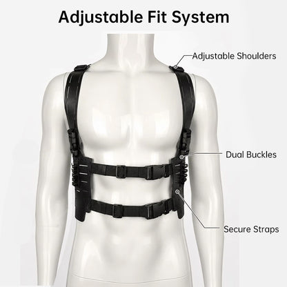 Tactical Shoulder Harness for Airsoft &amp; Cosplay, Leon Kennedy Style Utility Chest Rig for Resident Evil Fans