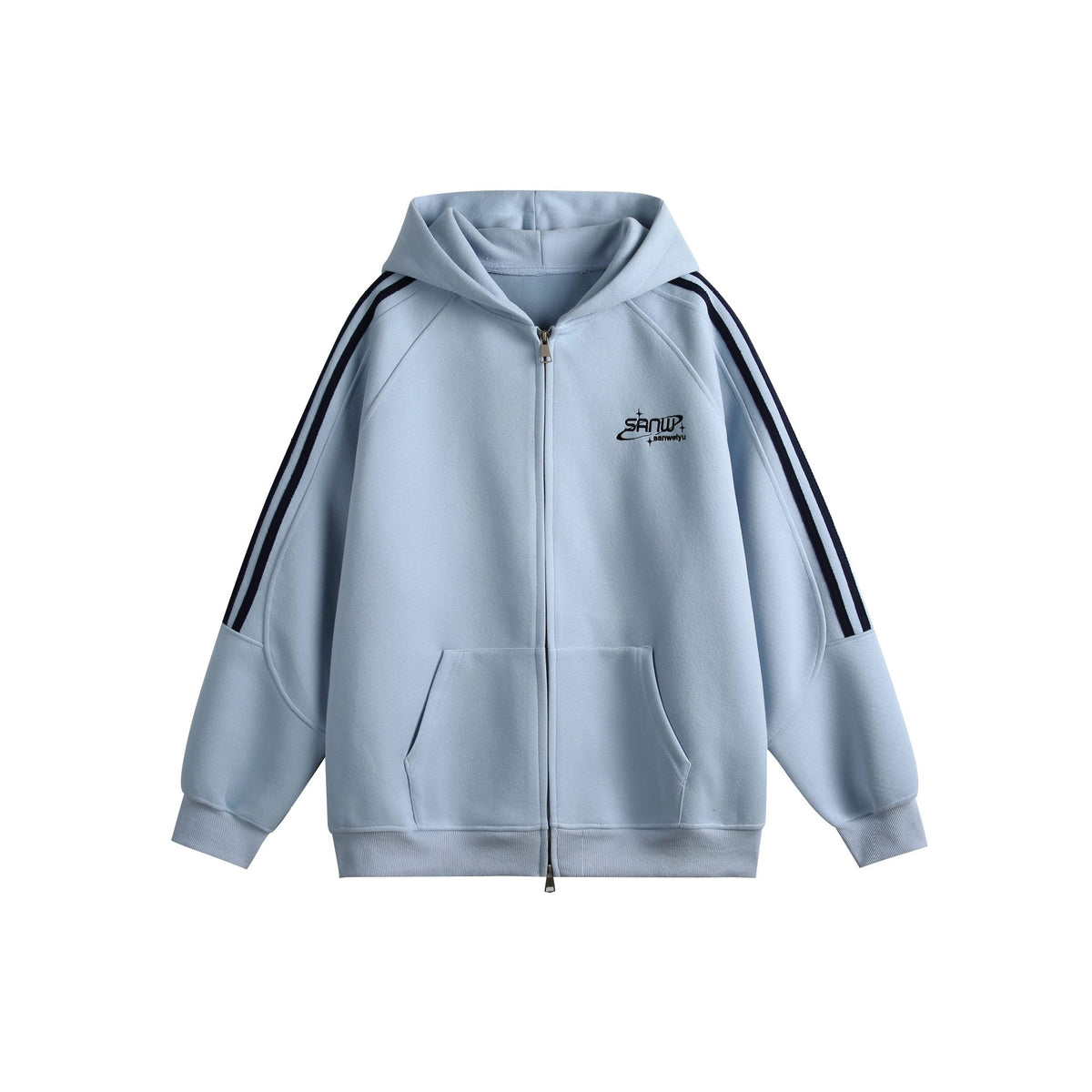 Letter Embroidery Three-Stripe Casual Sports Hoodie Men