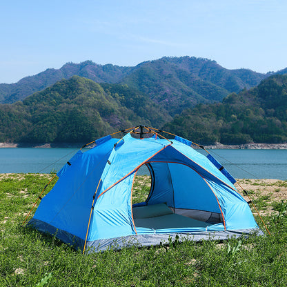 Automatic Pop Up Camping Tent 3-4 Person, Instant Setup Waterproof UV Protection Sun Shelter for Beach Fishing Outdoor