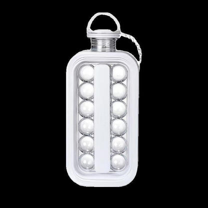 2-in-1 Portable Folding Ice Ball Maker Bottle, Silicone Freezer Ice Mold &amp; Water Bottle for Cocktails, Travel, Gym