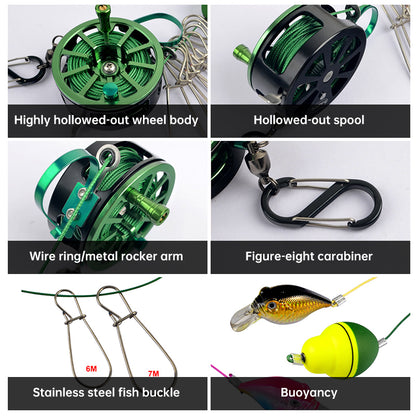 Stainless Steel Fishing Clip with Floats, 8 Clips Live Bait Hook Holder for Reel, Portable Fishing Tackle Tool