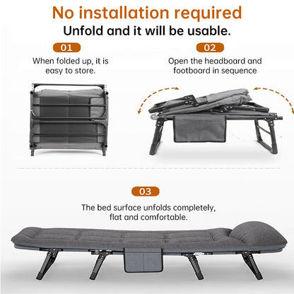 Adjustable Portable Folding Chair Space Saving with Side Pocket for Bedroom Office Outdoor Camping Compact