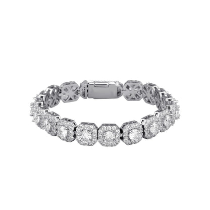 Fashion Trendy Ice Sugar Chain Cuban Chain Ice Sugar Link 5A Zircon Tennis Bracelet Flip Cover Men&