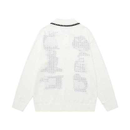 Cartoon collar pullover sweater for men