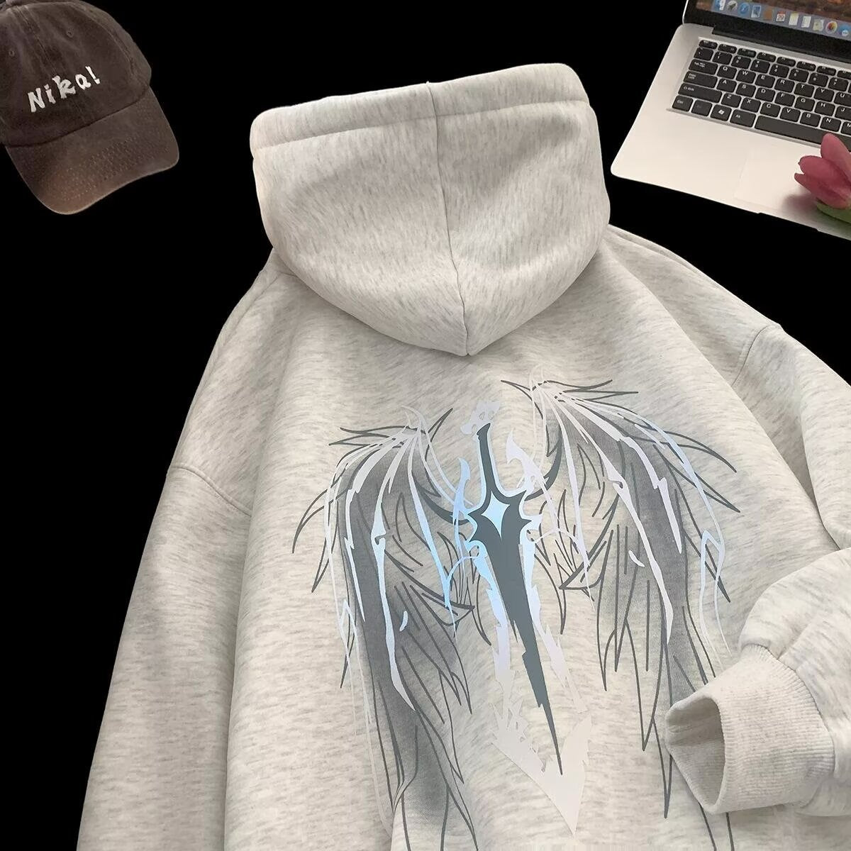 Casual Long Sleeve Fleece Lined Thickened Hoodie Jacket for Men Women, Unisex Couples Sweatshirt in Off-White Gray  Light Khaki