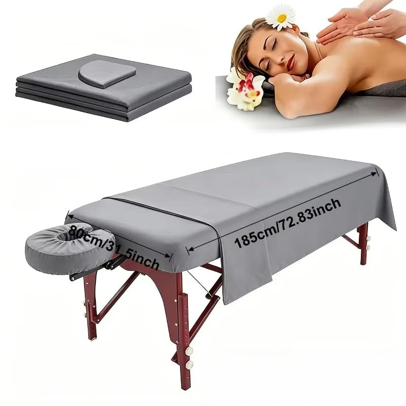 3-Piece Massage Table Sheet Set – Solid Color, Washable &amp; Durable