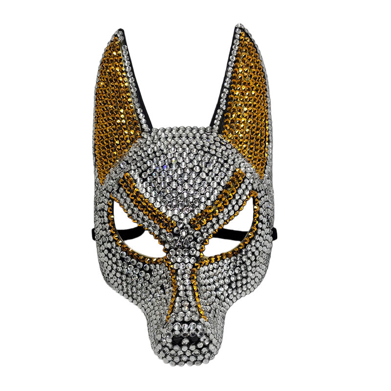Sparkly Anubis Mask, Rhinestone Egyptian God Mask for Halloween &amp; Masquerade Party