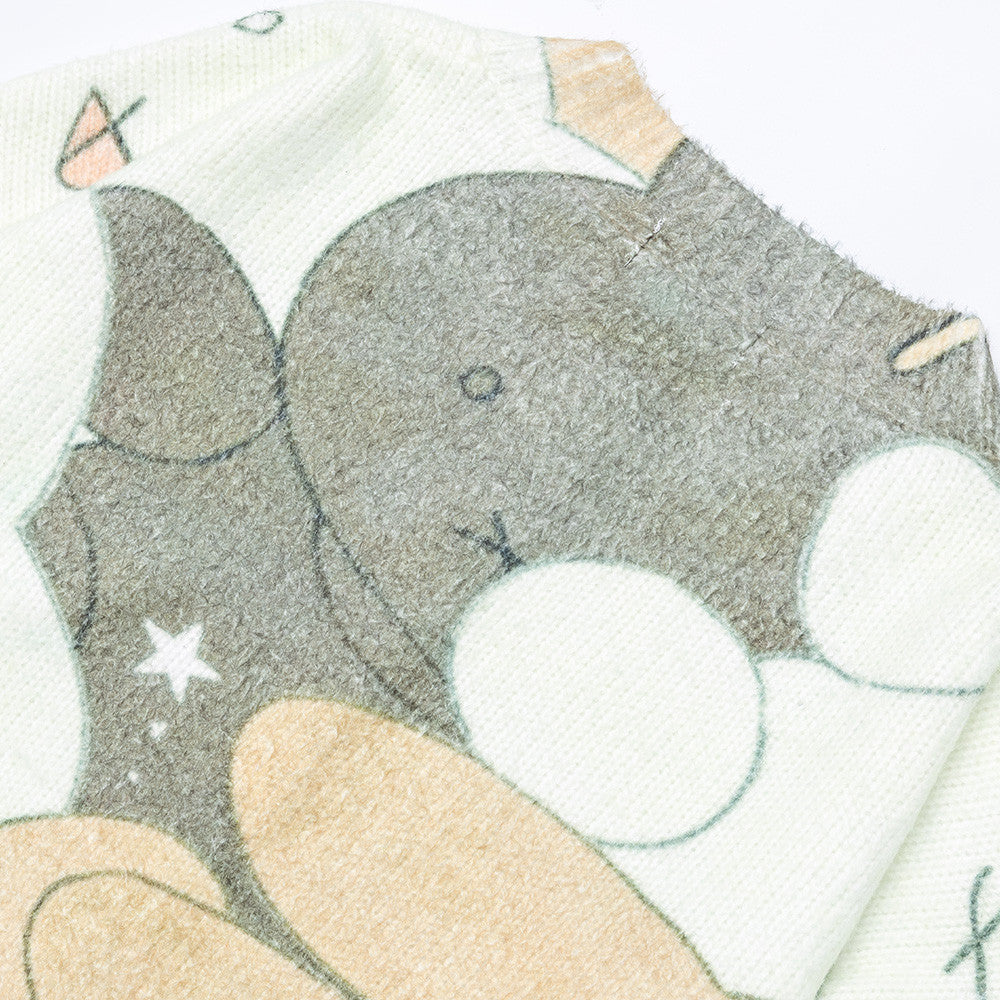 Cartoon cat digital full print contrasting cardigan
