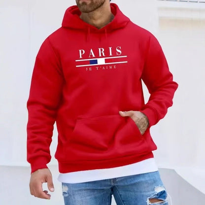 Casual Printed Long Sleeve Hoodie for Men, Loose Fit, Couple Sweatshirt