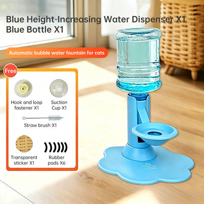 Gravity Cat Water Dispenser, No Electricity, Filter-Free, Adjustable Height Pet Fountain for Cats &amp; Small Dogs