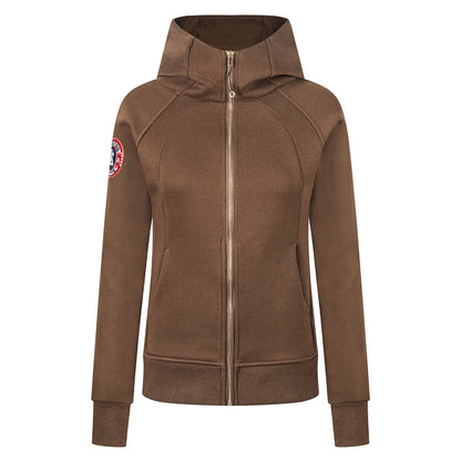 Slim fit hooded zipper sweatshirt jacket for women
