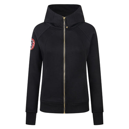 Slim fit hooded zipper sweatshirt jacket for women