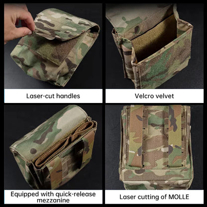 Tactical Laser Cut MOLLE Admin Pouch, Multi-Use Utility Bag for 5.56 &amp; 9mm Mag Storage, First Aid &amp; EDC Organizer