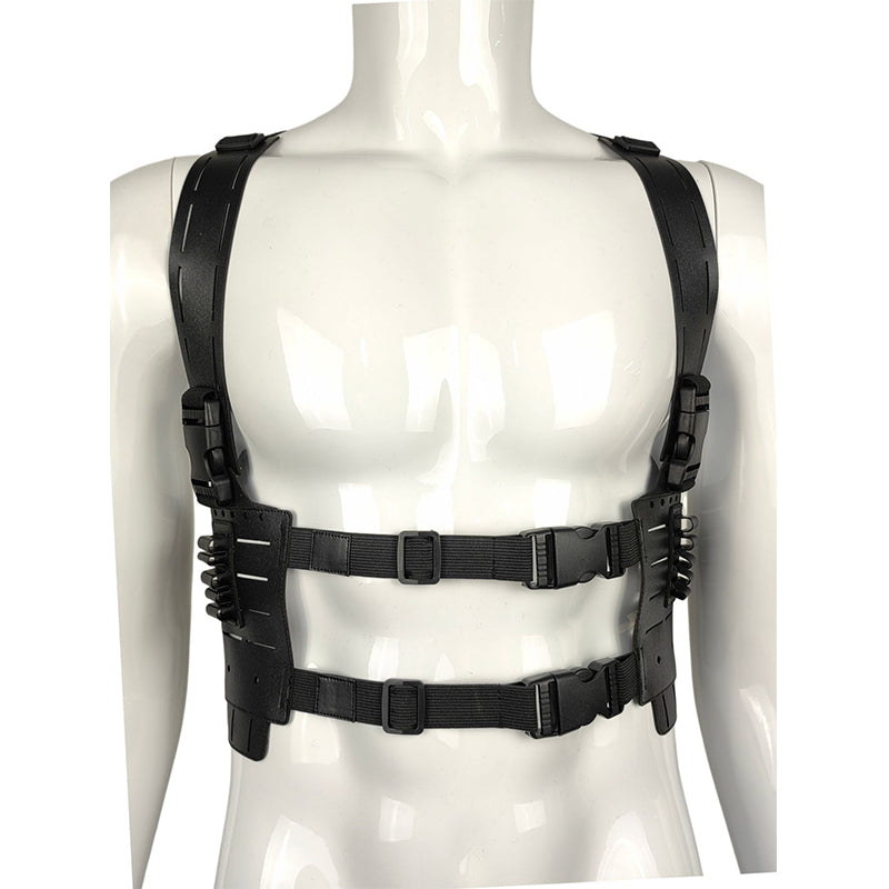 Tactical Shoulder Harness for Airsoft &amp; Cosplay, Leon Kennedy Style Utility Chest Rig for Resident Evil Fans