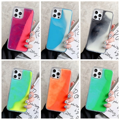 Solid Color Liquid Sand Case for iPhone 17 Pro Max, Glow-in-the-Dark Protective Cover for Apple 16, 15, 14 Full Coverage Foreign Trade Style